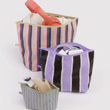 BAGGU - GO POUCH Kulturbeutel (3er - Set) • Candy Shop Stripes - ROSA ECK