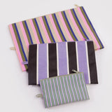 BAGGU - GO POUCH Kulturbeutel (3er - Set) • Candy Shop Stripes - ROSA ECK