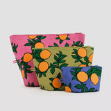 BAGGU - GO POUCH SET Beutel | Orange Trees - ROSA ECK - , ,