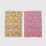 BAGGU - HAND TOWEL SET OF 2 Handtücher | Happy Lilac Ochre - ROSA ECK - Smiley, ,