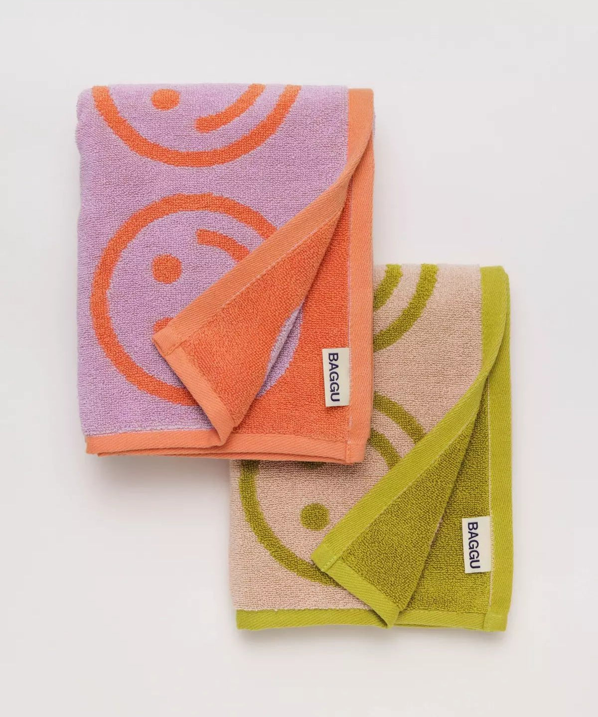 BAGGU - HAND TOWEL SET OF 2 Handtücher | Happy Lilac Ochre - ROSA ECK