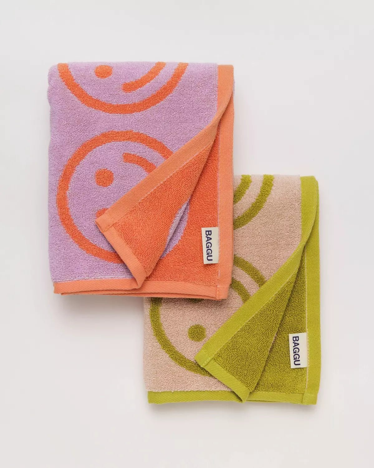 BAGGU - HAND TOWEL SET OF 2 Handtücher | Happy Lilac Ochre - ROSA ECK