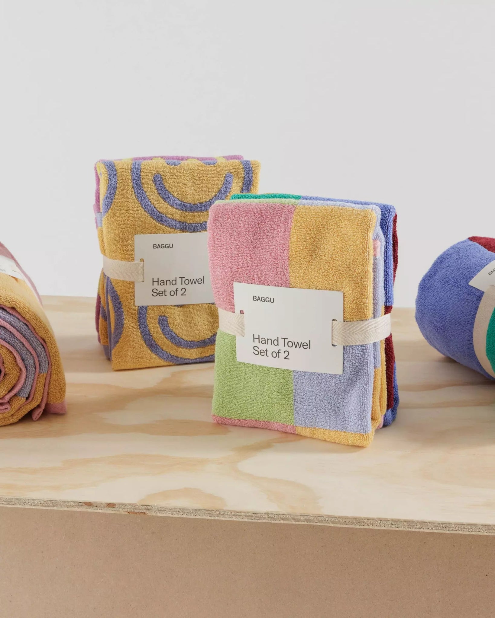 BAGGU - HAND TOWEL SET OF 2 Handtücher | Jewel Checks - ROSA ECK