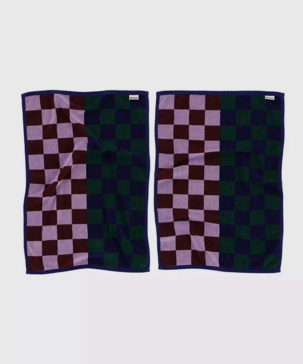 BAGGU - HAND TOWEL SET OF 2 Handtücher | Jewel Checks - ROSA ECK