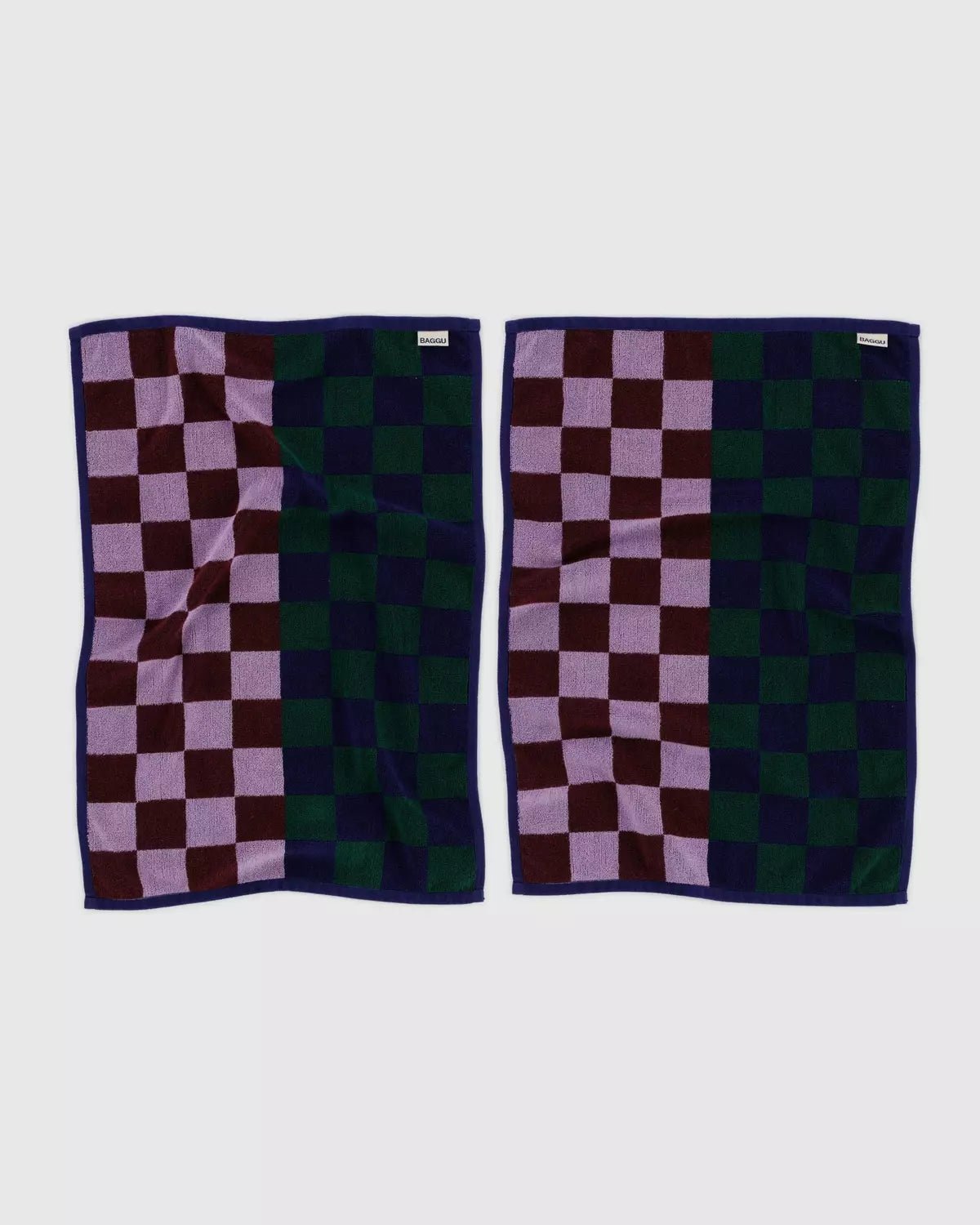 BAGGU - HAND TOWEL SET OF 2 Handtücher | Jewel Checks - ROSA ECK