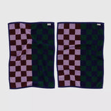 BAGGU - HAND TOWEL SET OF 2 Handtücher | Jewel Checks - ROSA ECK - Karo, ,