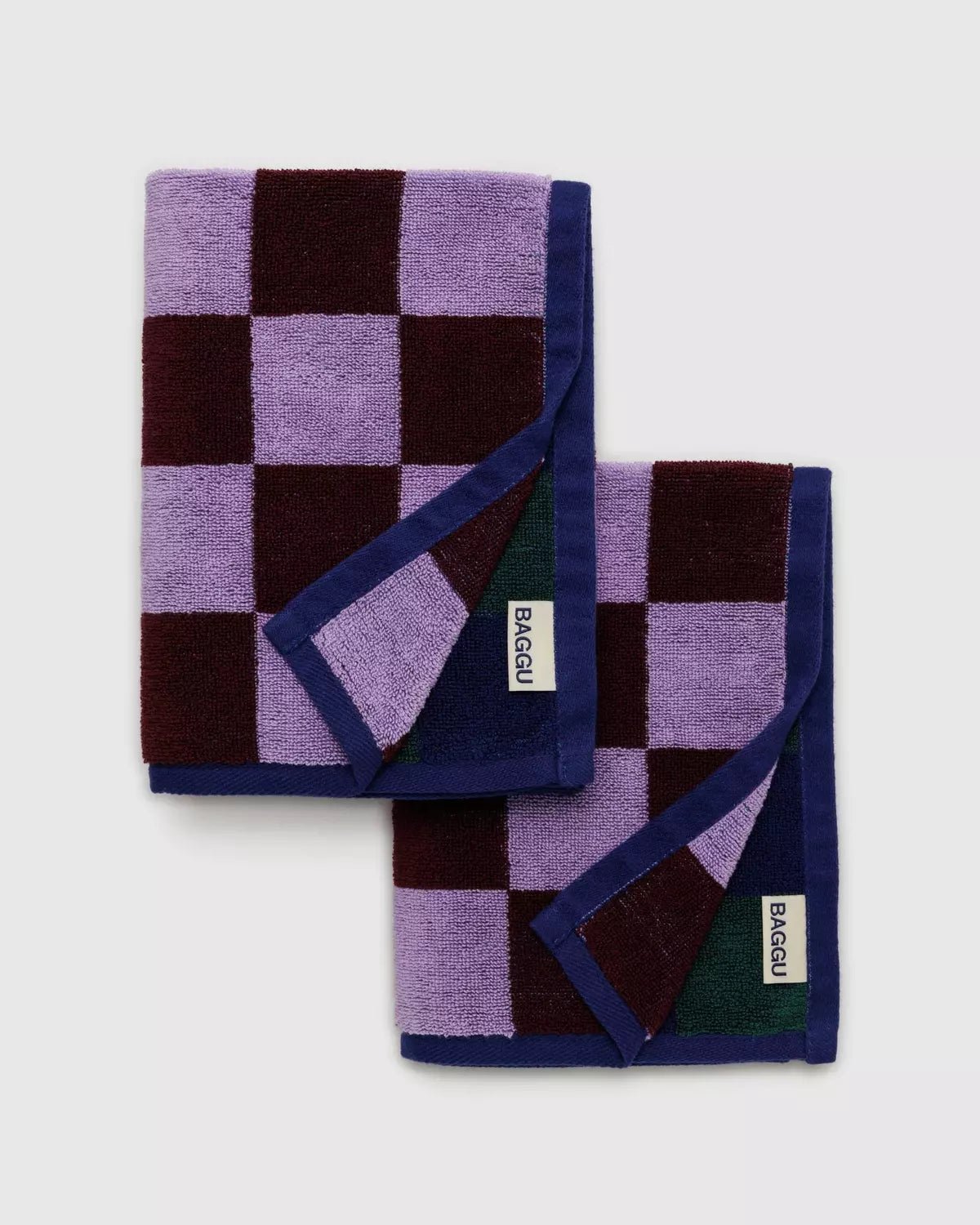 BAGGU - HAND TOWEL SET OF 2 Handtücher | Jewel Checks - ROSA ECK