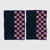 BAGGU - HAND TOWEL SET OF 2 Handtücher | Jewel Checks - ROSA ECK - Karo, ,