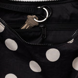 BAGGU - Medium Nylon Crescent Bag Umhängetasche • Black and Cream Polka Dot - ROSA ECK