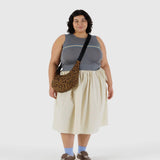 BAGGU - Medium Nylon Crescent Bag Umhängetasche • Leopard - ROSA ECK