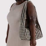 Nylon Meringue Bag Umhängetasche • Black and Cream Gingham
