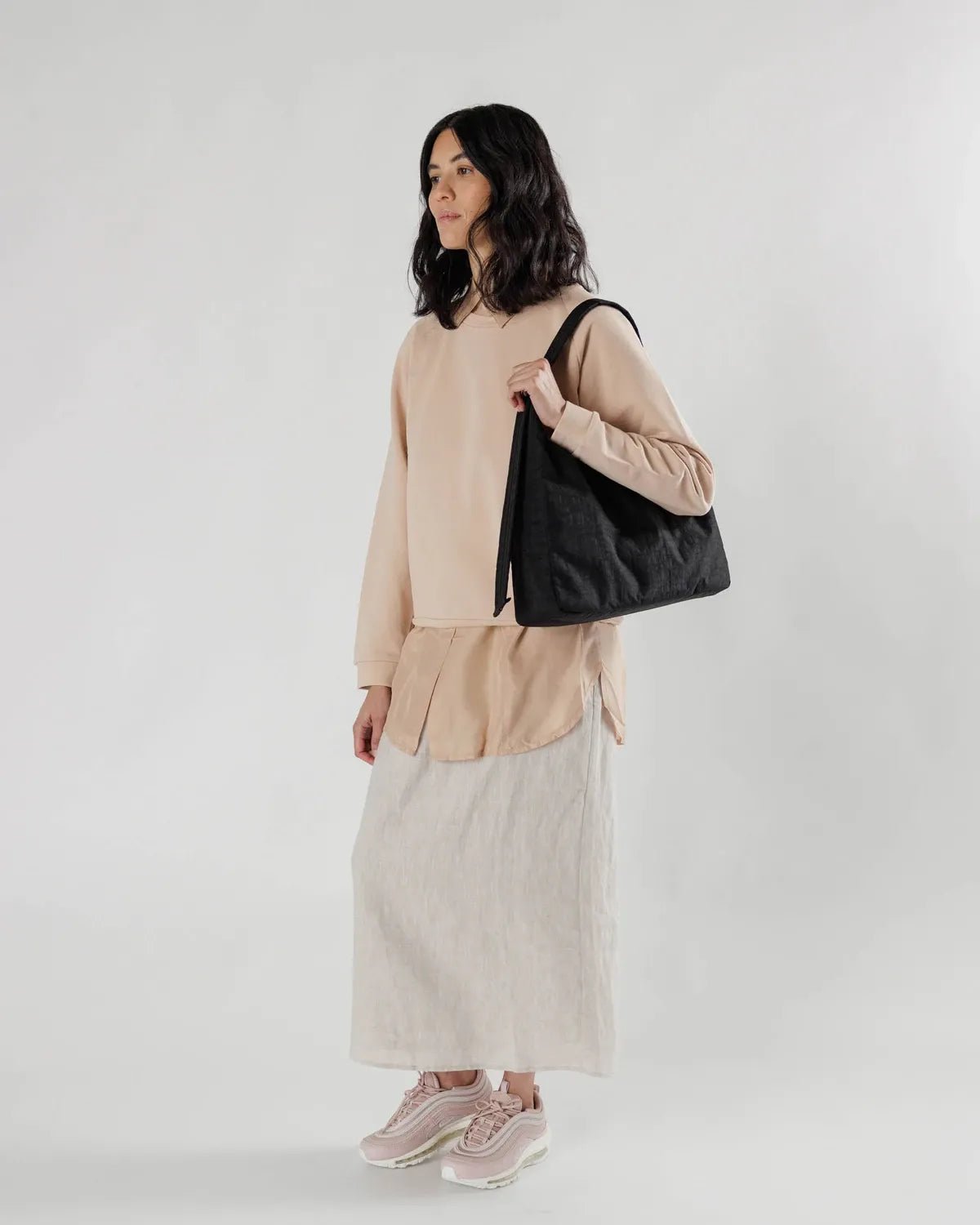 BAGGU - NYLON SHOULDER BAG Schultertasche • Black - Schultertasche - ROSA ECK