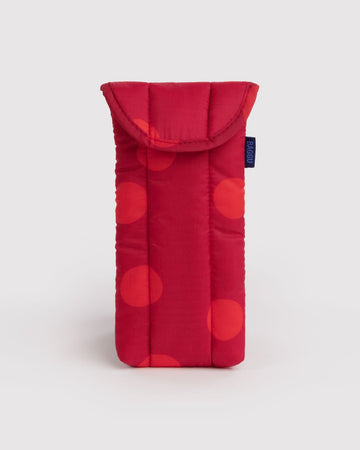 BAGGU - PUFFY Brillenetui • Red Polka Dot - ROSA ECK