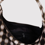 BAGGU - Schultertasche aus Nylon • Blurred Gingham Brown - ROSA ECK