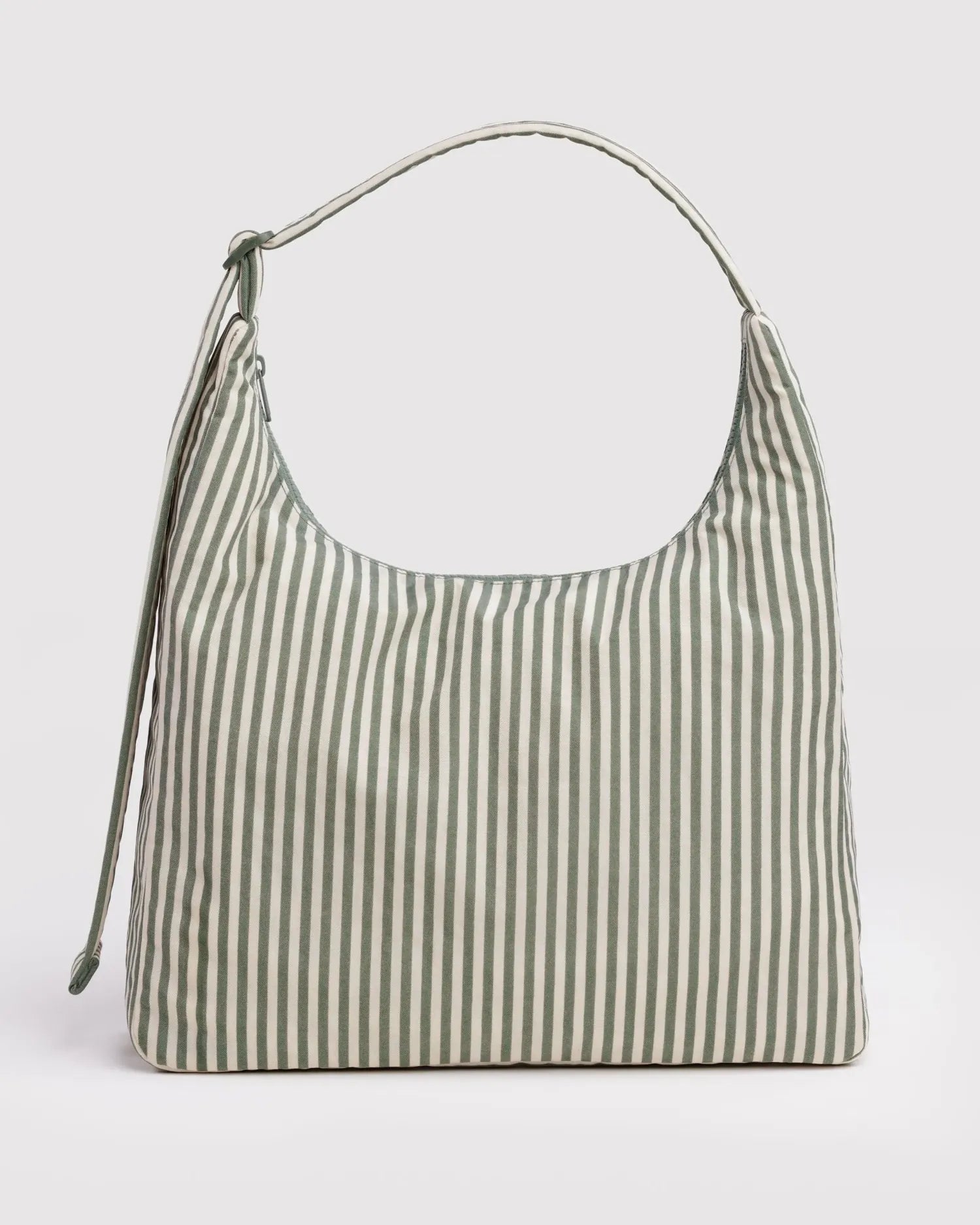 BAGGU - Schultertasche aus Nylon • Sage Stripe - ROSA ECK