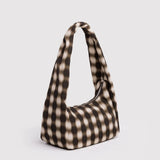 BAGGU - Small Nylon Meringue Bag Schultertasche • Blurred Gingham Brown - ROSA ECK