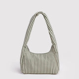 BAGGU - Small Nylon Meringue Bag Schultertasche • Sage Stripe - ROSA ECK