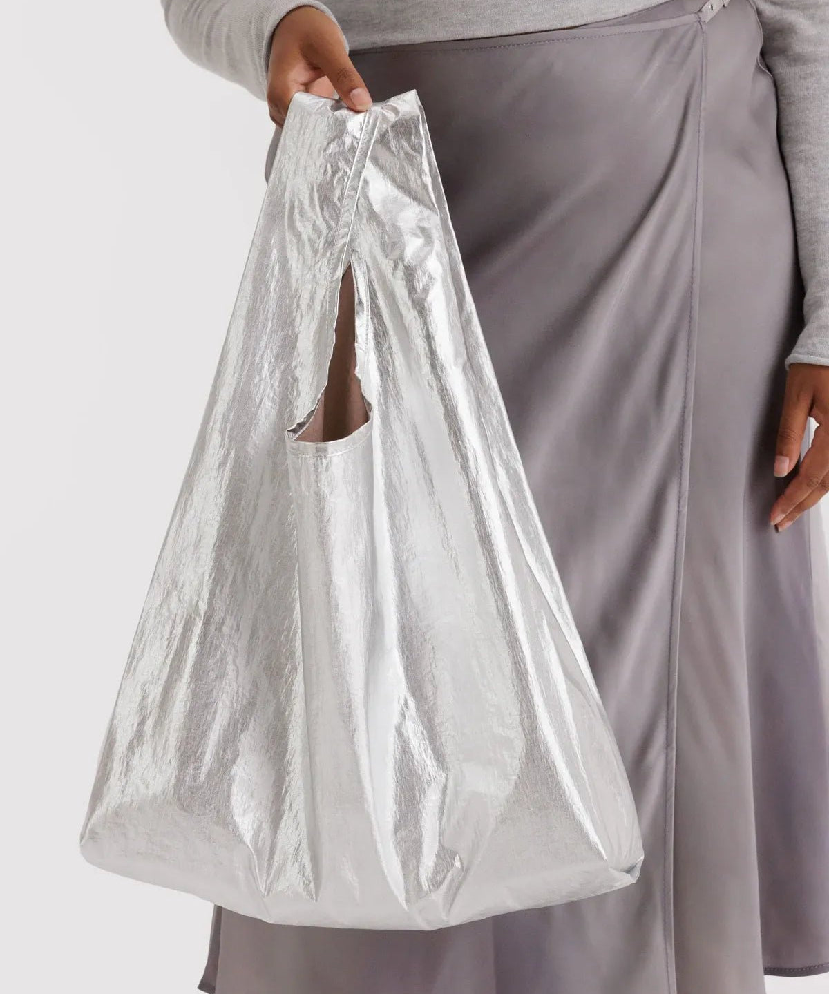 BAGGU - STANDARD BAGGU Einkaufstasche • Chrome Metallic - Tasche - ROSA ECK