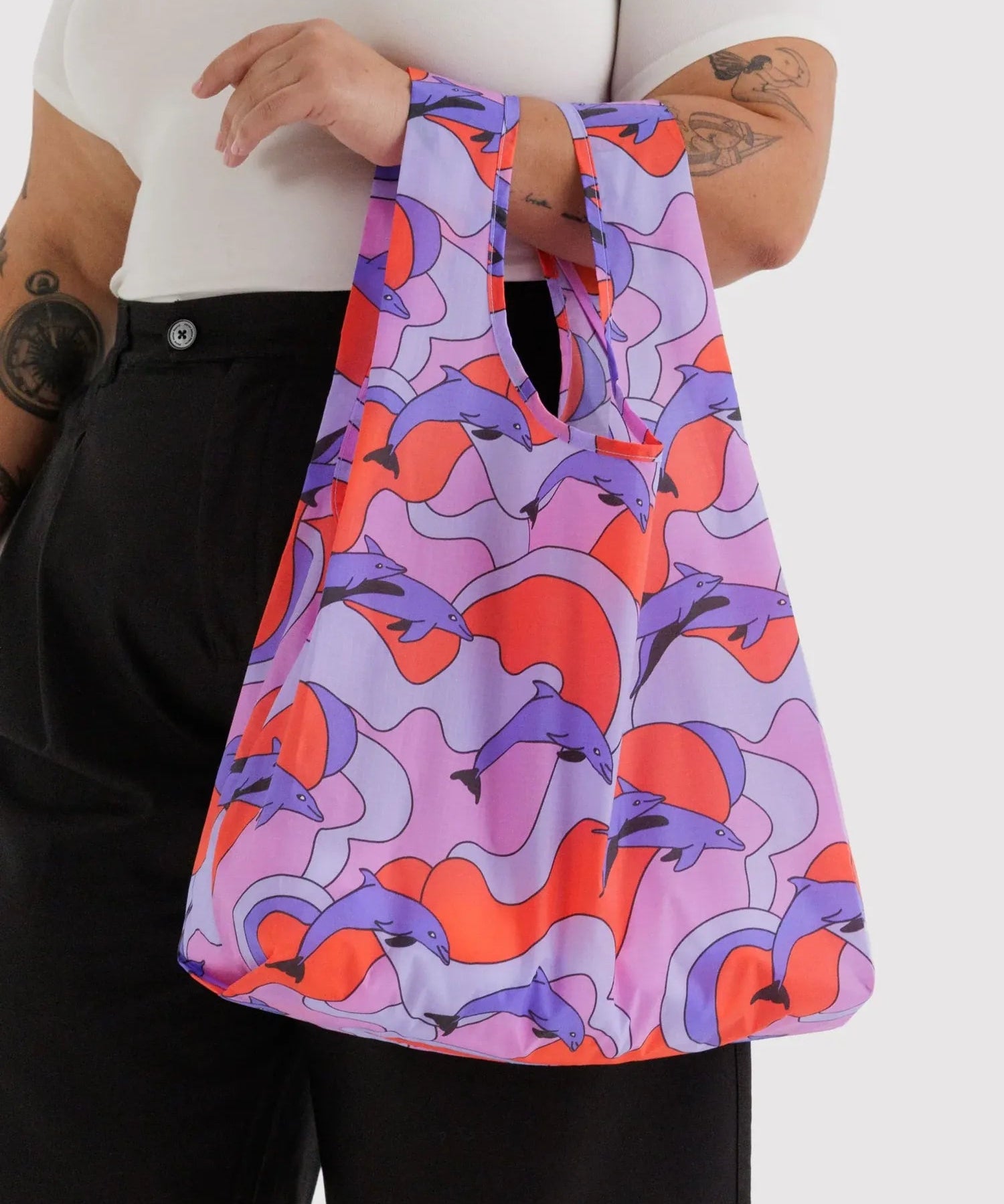 BAGGU - STANDARD BAGGU Einkaufstasche • Dolphins - ROSA ECK