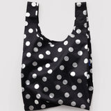 STANDARD BAGGU Einkaufstasche • Silver Metallic Polka Dot