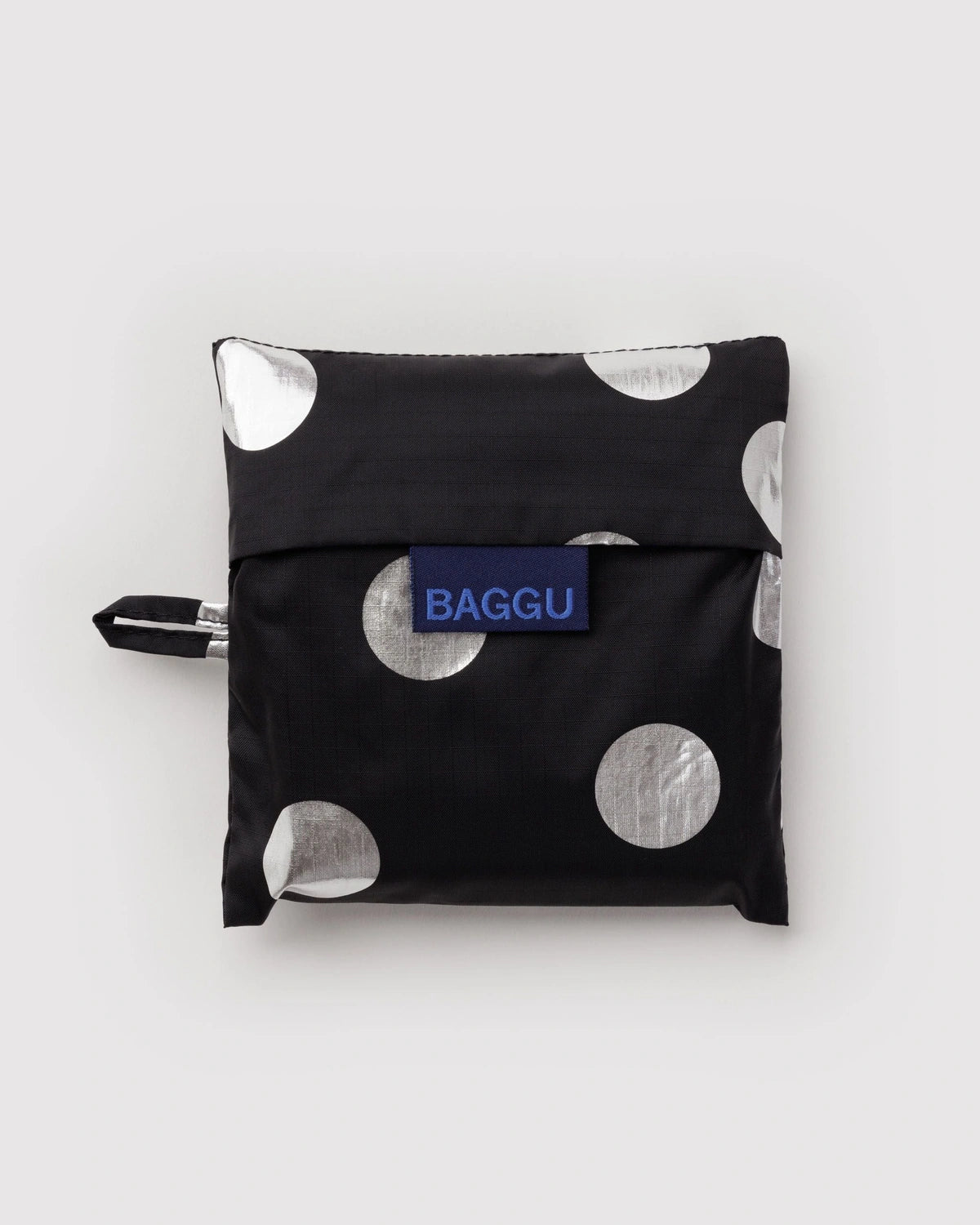 STANDARD BAGGU Einkaufstasche • Silver Metallic Polka Dot