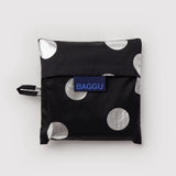 STANDARD BAGGU Einkaufstasche • Silver Metallic Polka Dot