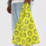 BAGGU - STANDARD BAGGU Einkaufstasche | Yellow Happy - ROSA ECK - Reusable Bag, Smiley,