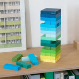 Block Design - Wackelturm mit Farbverlauf Cool - ROSA ECK - Bunt, Holz,