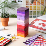 Block Design - Wackelturm mit Farbverlauf Cool - ROSA ECK - Bunt, Holz,