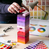 Block Design - Wackelturm mit Farbverlauf Cool - ROSA ECK - Bunt, Holz,