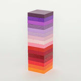 Block Design - Wackelturm mit Farbverlauf Cool - ROSA ECK - Bunt, Holz,