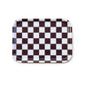 BLU KAT - CHECKER Serviertablett (27 x 20 cm) • Espresso/Creme - Serviertablett - ROSA ECK