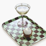 BLU KAT - CHECKER Serviertablett (27 x 20 cm) • Mint/Chocolate - ROSA ECK
