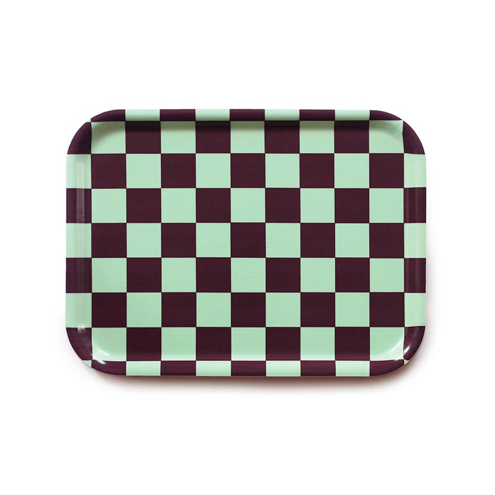 BLU KAT - CHECKER Serviertablett (27 x 20 cm) • Mint/Chocolate - ROSA ECK