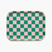 BLU KAT - CHECKER Serviertablett (27 x 20 cm) | Pfirsich/Tulpe - ROSA ECK - Grün, Holz,