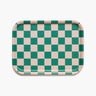 BLU KAT - CHECKER Serviertablett (27 x 20 cm) | Pfirsich/Tulpe - ROSA ECK - Grün, Holz,
