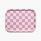 BLU KAT - CHECKER Serviertablett (27 x 20 cm) | Rasberry/Cream - ROSA ECK - Rosa, ,