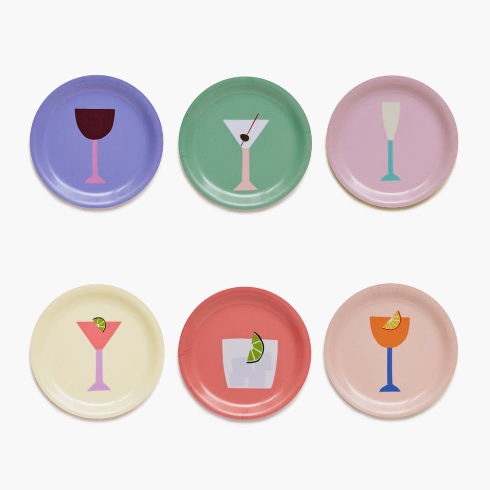 BLU KAT - COCKTAILS Untersetzer 6er - Set (⌀ 11 cm) - Untersetzer - ROSA ECK Concept Store