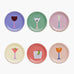 BLU KAT - COCKTAILS Untersetzer 6er - Set (⌀ 11 cm) - Untersetzer - ROSA ECK Concept Store
