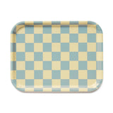 BLU KAT - LEMON SEAFOAM CHECKER Serviertablett rechteckig (27 × 20 cm) - Serviertablett - ROSA ECK Concept Store