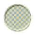 BLU KAT - LEMON SEAFOAM CHECKER Serviertablett rund (⌀ 31 cm) - Serviertablett - ROSA ECK Concept Store