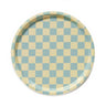 BLU KAT - LEMON SEAFOAM CHECKER Serviertablett rund (⌀ 31 cm) - Serviertablett - ROSA ECK Concept Store