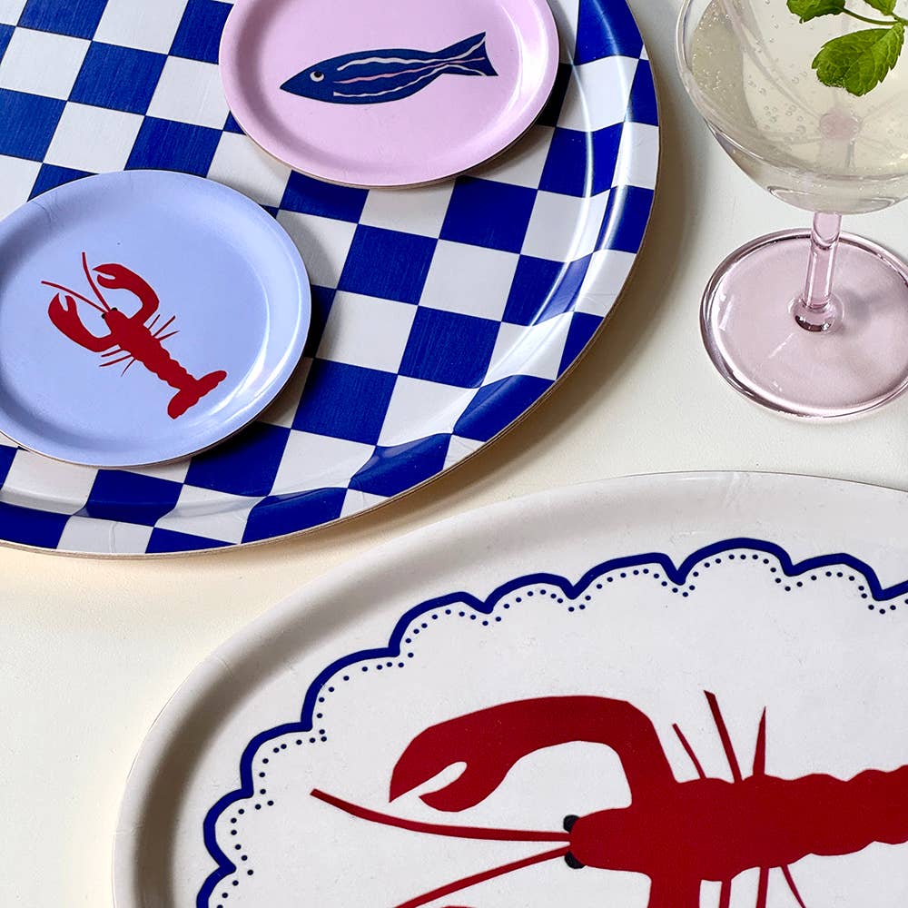 BLU KAT - LOBSTER Serviertablett oval (31 × 22 cm) - Serviertablett - ROSA ECK Concept Store