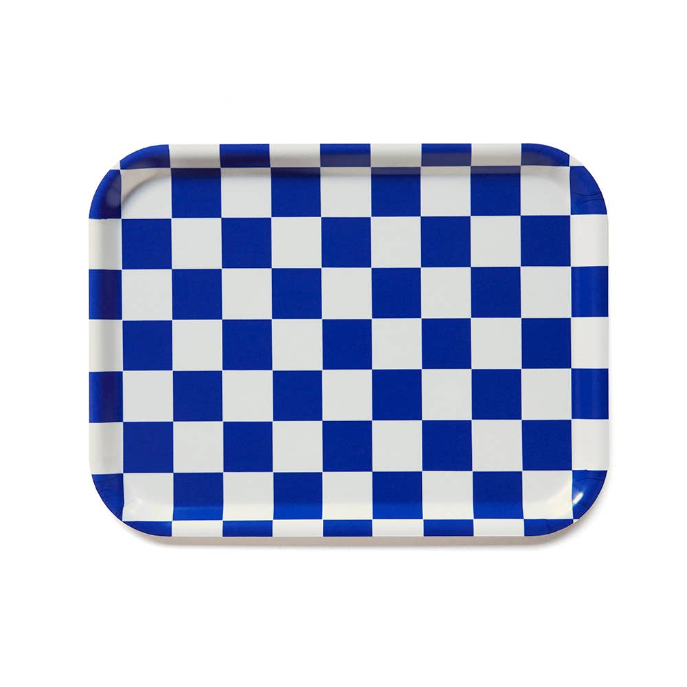 BLU KAT - SEA SALT CHECKER Serviertablett rechteckig (27 × 20 cm) - Serviertablett - ROSA ECK Concept Store
