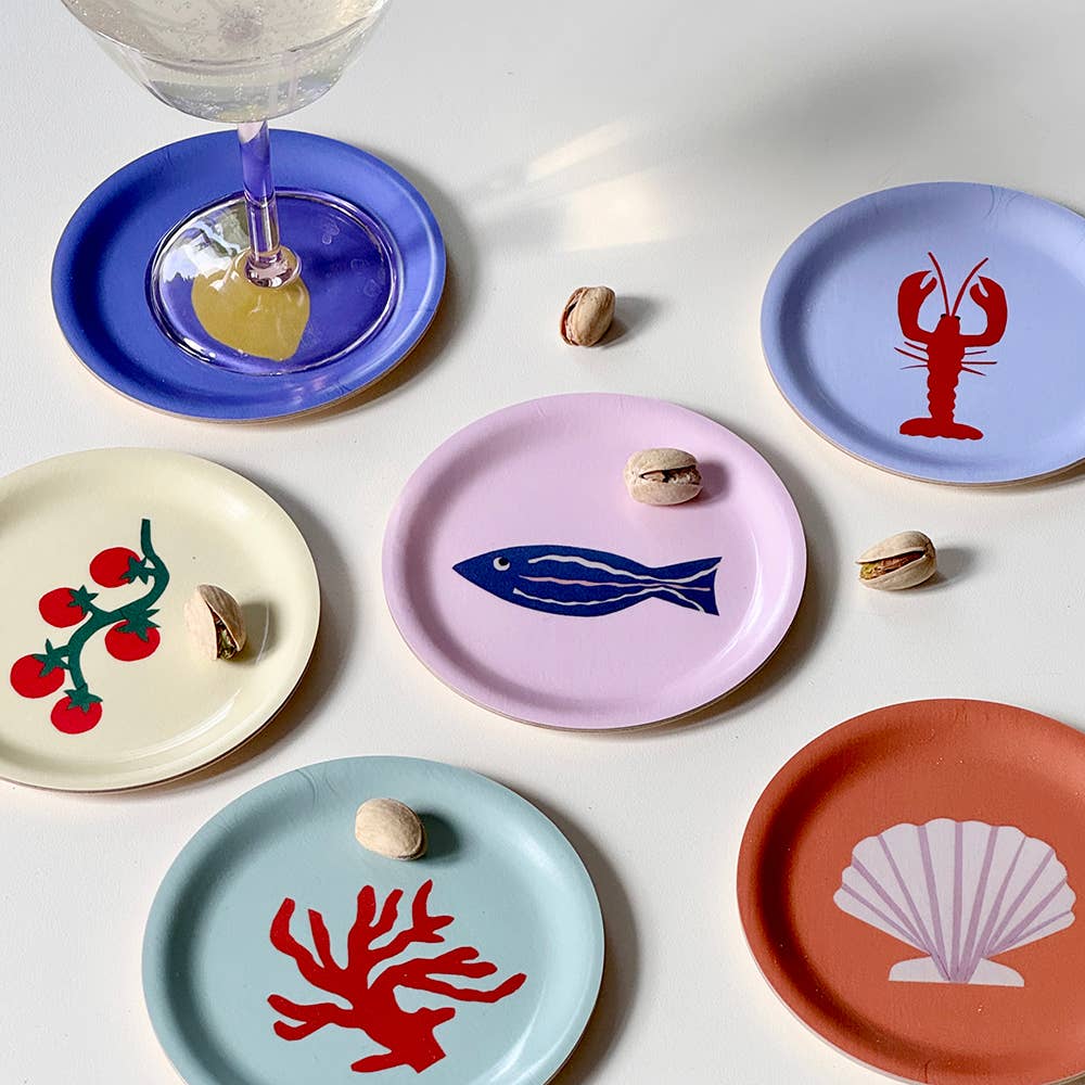 BLU KAT - SEASIDE LUNCH Untersetzer 6er - Set (⌀ 11 cm) - Untersetzer - ROSA ECK Concept Store