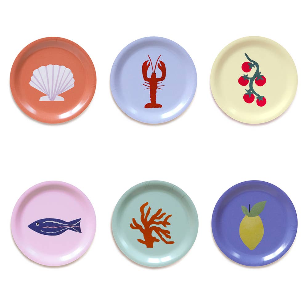 BLU KAT - SEASIDE LUNCH Untersetzer 6er - Set (⌀ 11 cm) - Untersetzer - ROSA ECK Concept Store