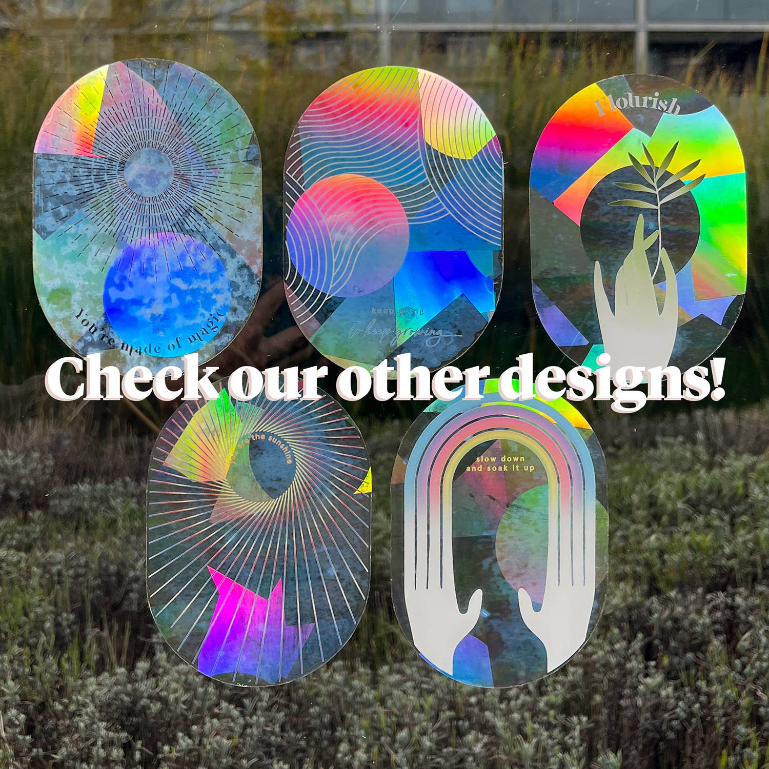 Botanopia - Suncatcher Fenster - Sticker • Keep going to keep growing - ROSA ECK