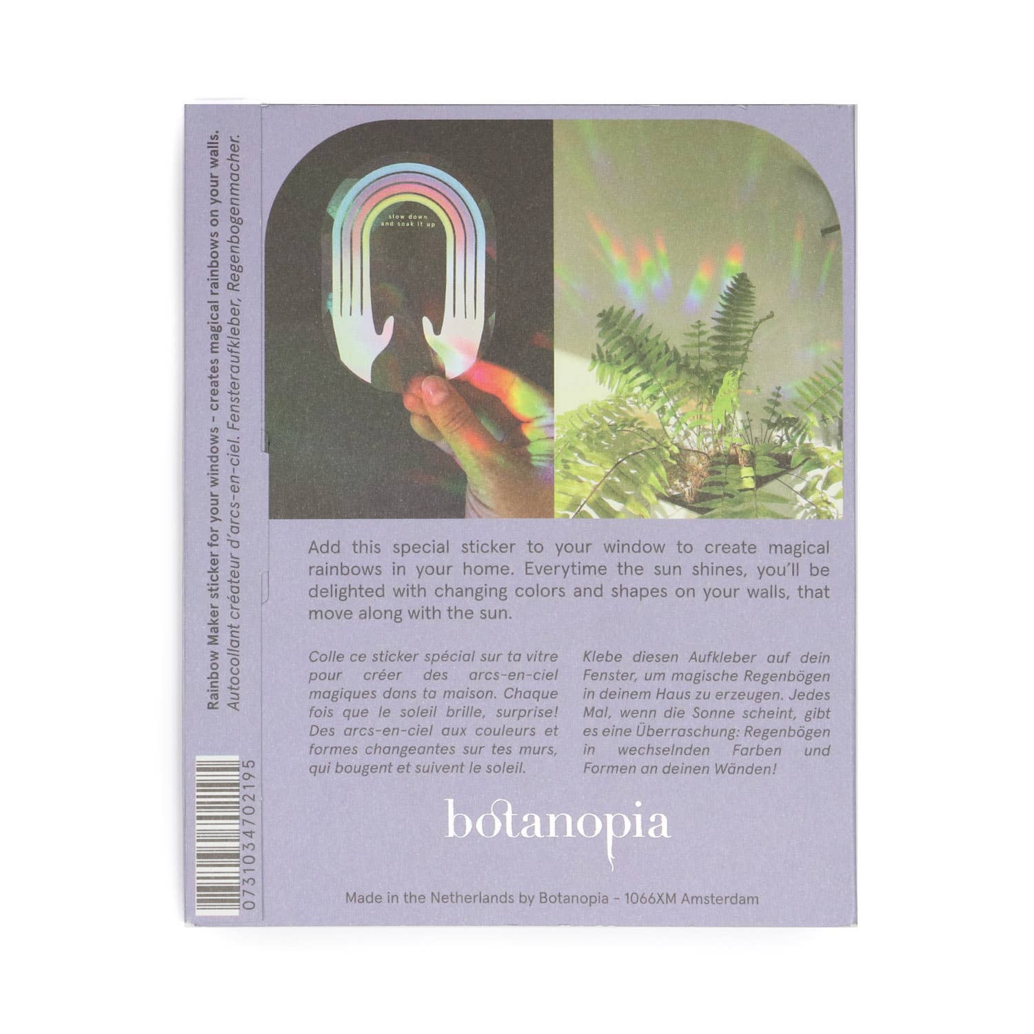 Botanopia - Suncatcher Fenster - Sticker • Slow down and soak it up - ROSA ECK