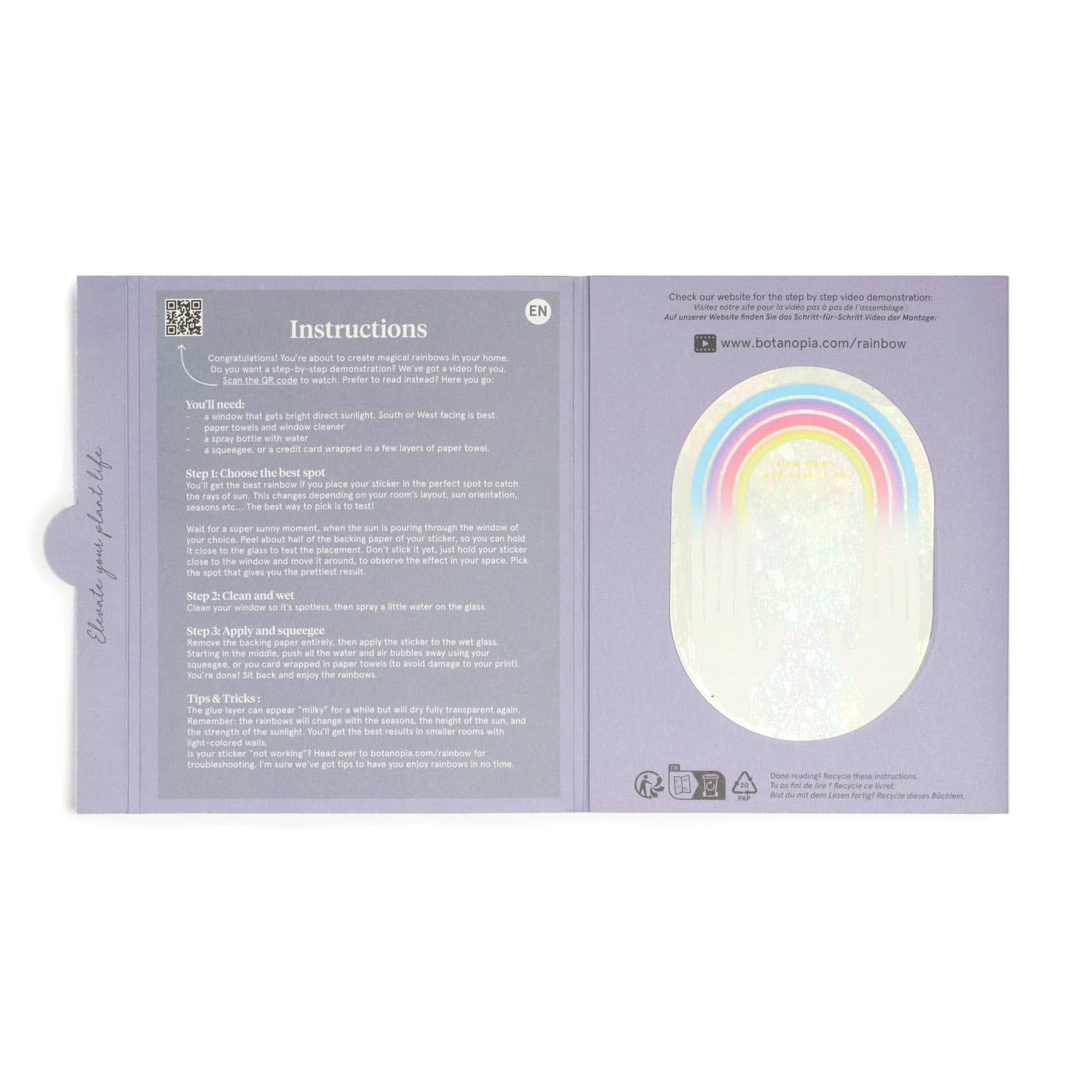 Botanopia - Suncatcher Fenster - Sticker • Slow down and soak it up - ROSA ECK