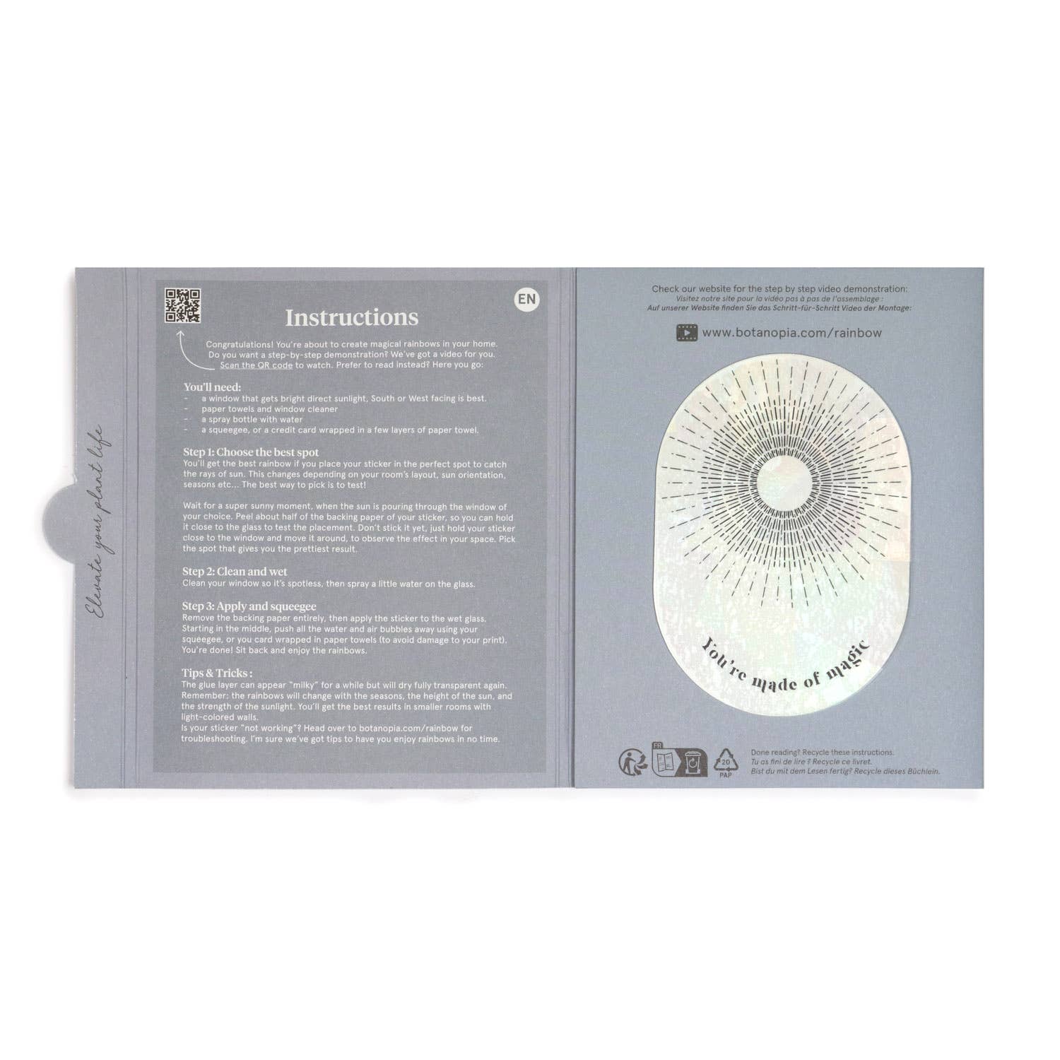 Botanopia - Suncatcher Fenster - Sticker • You're made of magic - ROSA ECK